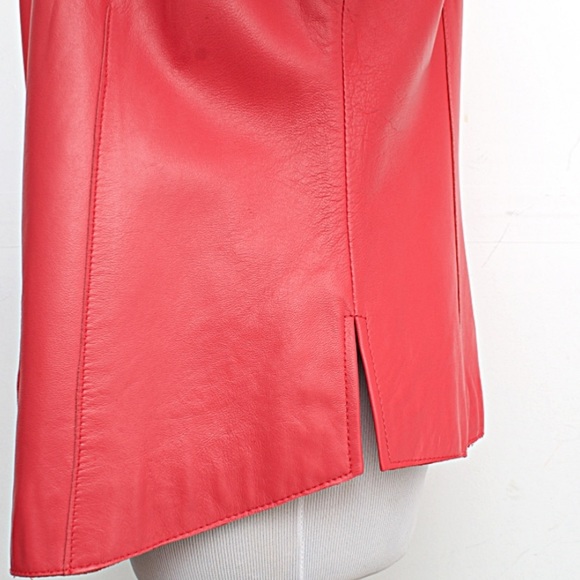 Co & Eddy Coral Leather Button-Shirt/Jacket - Picture 6 of 8